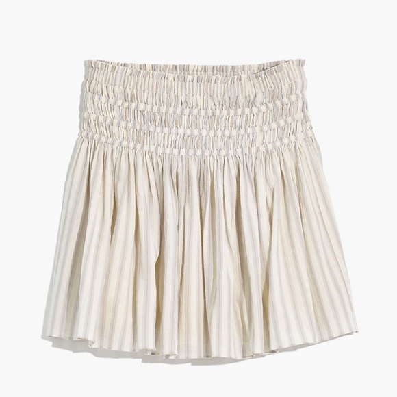 Madewell Smocked Pull-On Mini Skirt in Stripe - Picture 4 of 7
